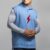 BOLT Sleeveless Hoodie - Baby Blue--Red Bolt
