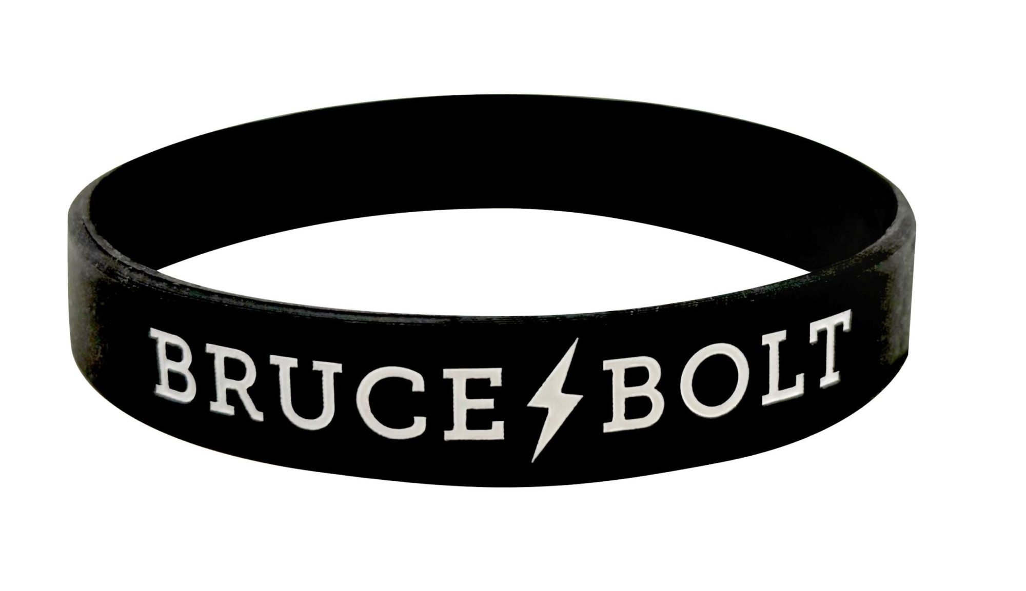 "BRUCE BOLT" Silicone Stretch Bracelet - Black