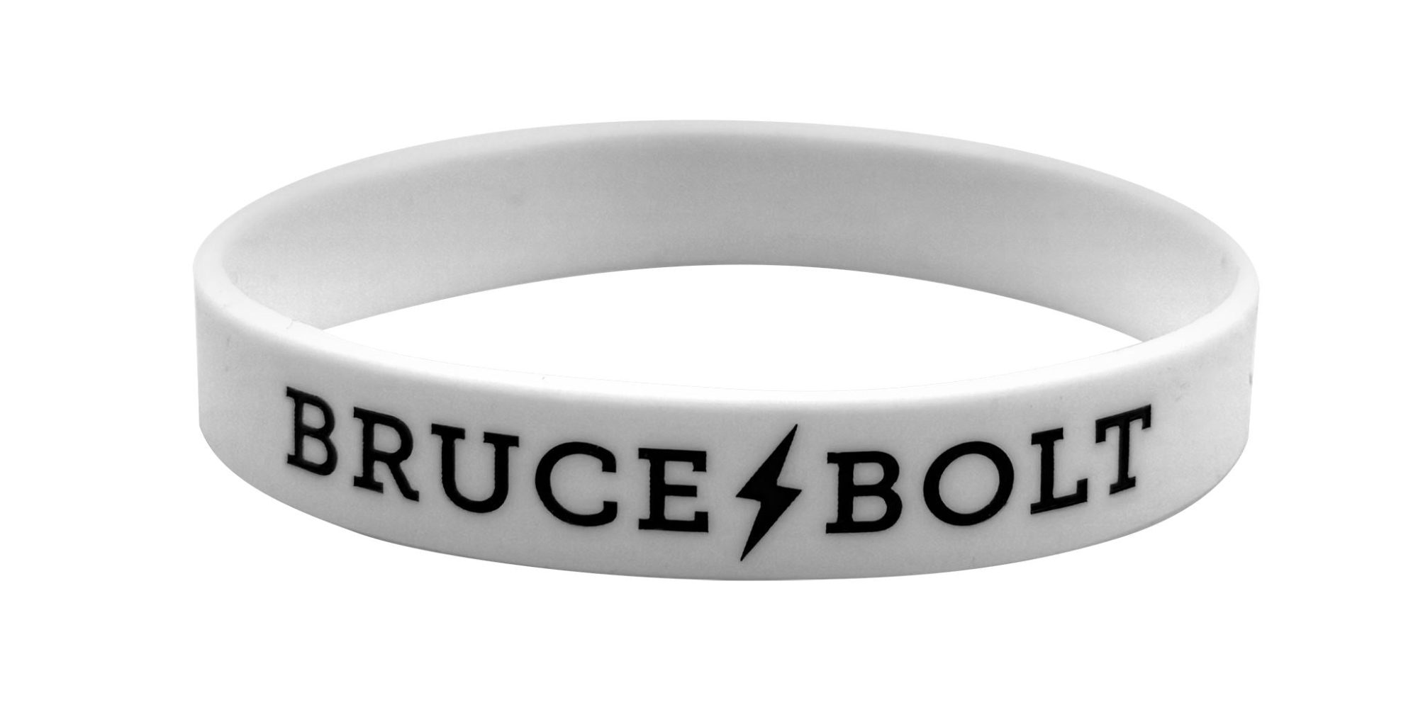 "BRUCE BOLT" Silicone Stretch Bracelet - White