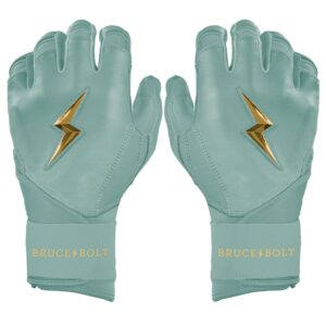 King of JUCO Creator Series Long Cuff Batting Gloves - Mint/Gold